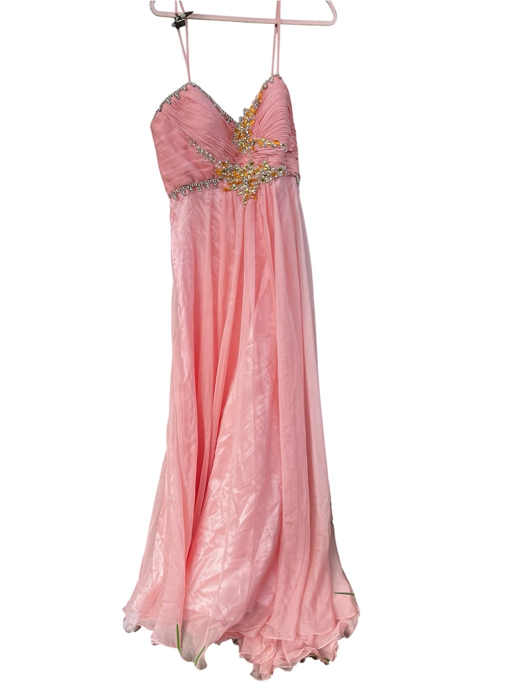 Dave and Johnny jewel embellished pink princess ballgown